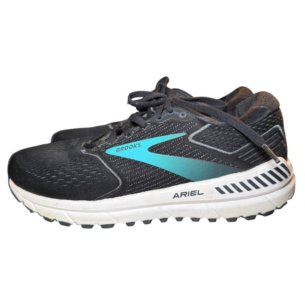 Brooks Ariel 20 Running Shoes, Black Turquoise Stability Sneaker, Women Size 8.5